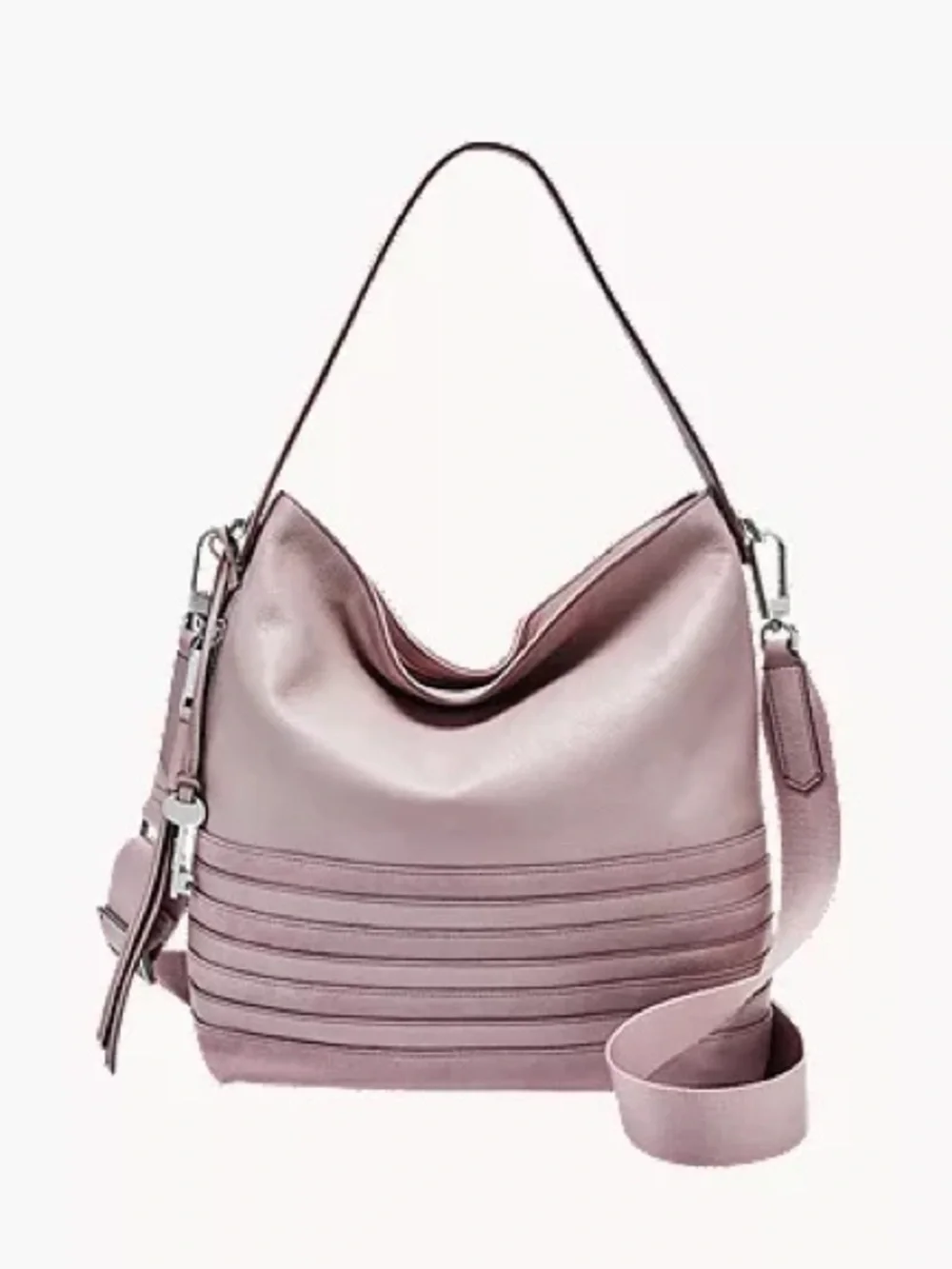 Fossil  Maya Leather Hobo Shoulder Bag in Dusty Pink